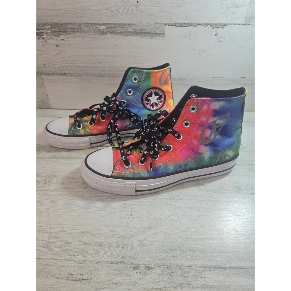 Converse Chuck Taylor Pro CONS‎ Tie Dye Peace Sign High Top Sneakers Mens 5 - Picture 2 of 10